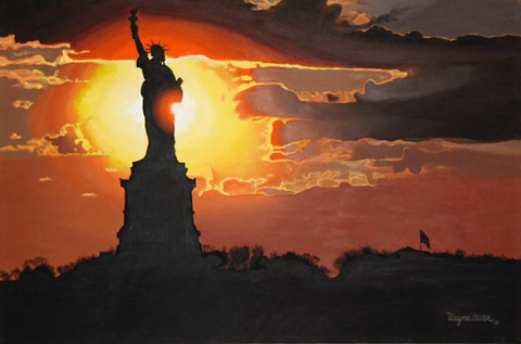 Liberty Island Sunset
